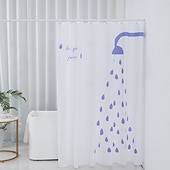お買い得  シャワーカーテン-PEVAシャワーカーテンパターン印刷バスカーテン防水カビ防止、フック付き180x180cm 70&quot;x70&quot;