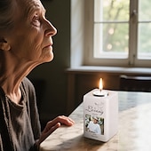 levne Dárek na památku-Personalizovaný pamětní svícen, keramický suvenýr s fotografií, dárek k upomínkovým předmětům, vzpomínkový dárek pro tatínka, domácího mazlíčka, soustrast ke Dni otců, Vánocům, narozeninám
