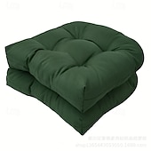 levne Potahy na pohovku-Voděodolné polštáře na sedáky venkovních židlí, sada 2 kusů, polštáře ve tvaru U o rozměrech 19&quot; x 19&quot; pro zahradní nábytek, židle, domácí zahradní dekorace