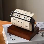 Недорогие Товары для дома-Вращающийся вечный календарь, 12-месячный и недельный настольный календарь обратного отсчета, настольное украшение для спальни, офиса или кафе