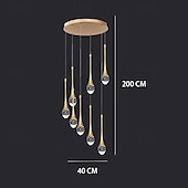 economico Lampadari-Lampada a sospensione a LED dimmerabile con 3/5/6/8/10/12/16/20 luci in cristallo per isola cucina moderna, illuminazione a sospensione regolabile per isola cucina, lampadario a LED nero oro per sala