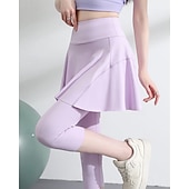 economico Gonne e Skorts da Donna-Per donna Tinta unita Gonna casual Gonna da tennis con leggings Tasche Laterali Asciugatura Rapida Tennis Golf Pickleball Pantaloni Nero Bianco Blu Spandex Abbigliamento da tennis