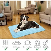 abordables Tapis de Refroidissement-Tapis rafraîchissant pour chien - lit rafraîchissant instantané pour chien &amp;chats non toxiques &amp;tapis rafraîchissant antidérapant lavable en machine pour l&#039;intérieur &amp;utilisation en voyage