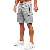 abordables Short de survêtement-Homme Short athlétique Shorts de survêtement Shorts Shorts d&#039;été Avec Poches Cordon de serrage Taille Élastique Uni Confort Respirant Court Extérieur Sports Classique Occasionnel Noir Gris Claire