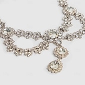 voordelige Kettingen-Choker ketting Kunstdiamanten Dames Modieus Luxe Tupsu Meerlaags Bruiloft Onregelmatig Kettingen Voor Bruiloft Feest Lahja