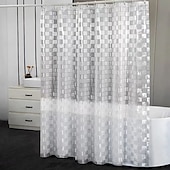 preiswerte Duschvorhänge-PEVA 8G Duschvorhang-Beschichtung 72x72 Zoll 3D klarer blauer Blasenschwerlast-Wasserschutz Duschvorhang-Beschichtung dicker Kunststoff-Duschvorhang für das Badezimmer 12 Haken