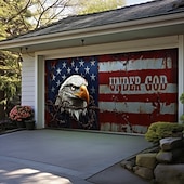 abordables Bannières de Garage et de Porte-Décorations de porte du 4 juillet Couvre-porte de garage Américain Patriote Aigle Bannière extérieure Grand fond pour décorations de garage extérieur à la maison