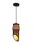 tanie Światła wiszące-26 cm Wisiorek Lantern Desgin Figury geometryczne Lampy widzące Bambus Zabytkowe Inspirowany naturą 110-120V 220-240V