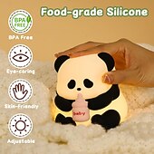 baratos Luzes decorativas-Luz noturna de silicone fofa com animais, lâmpada LED de silicone macia para crianças, luz noturna ideal para berçário, decoração divertida para quarto de meninos e meninas, luz suave e segura para