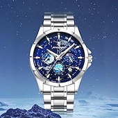 cheap Quartz Watches-916 Men&#039;s Stainless Steel Watch – Luminous Dial, Multi-Function Quartz Movement, Calendar, 3ATM Waterproof, Elegant Business Style