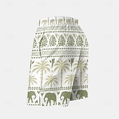 voordelige Tropische planten en bloemen-Voor heren Kokosnootboom Palmblad Tropische planten Lange zwembroeken Zwemshorts Boardshorts Medium Taille Streetwear Hawaii Strandvakantie Zijzakken Mesh voering Elastische tailleband met trekkoord