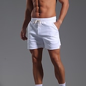 cheap Sweat Shorts-Men&#039;s Athletic Shorts Sweat Shorts Shorts Summer Shorts Pocket Drawstring Elastic Waist Plain Comfort Breathable Short Outdoor Sports Classic Casual Black White Micro-elastic