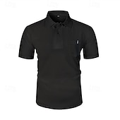 preiswerte Klassisches Poloshirt für Herren-Herren Golfshirt Golf Poloshirts Arbeit Lässig Revers Kurzarm Basic Modern Einfach Knöpfe Jacquard Sommer Normale Passform Schwarz Weiß Marineblau Blau Meerblau Dunkelgray Golfshirt