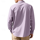 halpa miesten napillinen paita-Miesten Paita Kesä paita Rento paita Rantapaita Button Up paita Musta Valkoinen Purppura khaki Harmaa Pitkähihainen Kookospuu Nauhakaulus Loma Havaijilainen Painettu Vaatetus Polyesteri Muoti