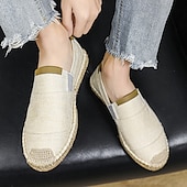 tanie Buty casual slip-on-męskie czarne espadryle wsuwane z podeszwą jutową - casualowe, wygodne obuwie letnie do noszenia na co dzień