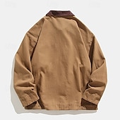 economico Giubbotti e cappotti da uomo-Per uomo Giacca Leggera Giacca Estiva Giacca utility Giacca Cargo Vacanza Quotidiano Resistente all&#039;usura Tasca Primavera &amp; Autunno Semplice Moda Classico Bavero Regolare Rosa Verde Cachi Grigio