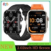 ieftine Ceasuri Smart-Ceas inteligent HDT11Ultra, ecran tactil complet de 2,02&quot;, Bluetooth, apeluri, ceas inteligent pentru sport, lanternă, contor de pași, moduri multi-sport, mesaje push, compatibil cu Android și iOS