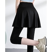 economico Gonne e Skorts da Donna-Per donna Tinta unita Gonna casual Gonna da tennis con leggings Tasche Laterali Asciugatura Rapida Tennis Golf Pickleball Pantaloni Nero Bianco Blu Spandex Abbigliamento da tennis