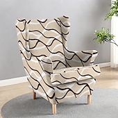 abordables Funda para silla con respaldo-Funda para sillón orejero con estampado geométrico, rayas y flores