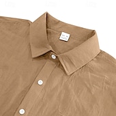 economico Camicie di lino-Per uomo Camicia Camicia di lino Camicia casual Camicia con Bottoni Camicia di cotone Semplice Vacanza Streetwear Giallo scuro Nero Bianco Blu marino Manica Corta Collo ripiegato Estate Abbigliamento