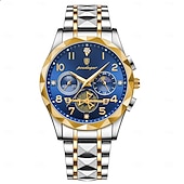 economico Orologi al quarzo-Orologio cronografo di lusso da uomo – orologio da polso al quarzo in acciaio inossidabile impermeabile con quadrante luminoso e datario