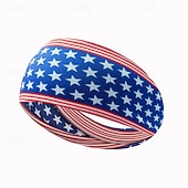 preiswerte Haarstyling-Zubehör-Stirnbänder mit amerikanischer Flagge für Männer, patriotisches gedrehtes Haarband in Rot, Weiß und Blau, dehnbares, sportliches Haar-Accessoire für den Unabhängigkeitstag der USA, den Gedenktag
