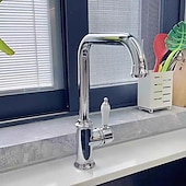 economico Rubinetti per lavello-Rubinetto da cucina - Monocomando un foro Galvanizzato Estraibile / Abbassabile Set centrale Retrò Vintage Kitchen Taps