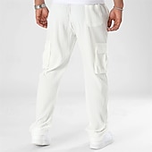 preiswerte Sweatpants-Herren Cordhose Hose Freizeithose Tasche Kordelzug Elastischer Bund Einfach Komfort Sport im Freien Täglich Mode Lässig Schwarz Weiß Mikroelastisch