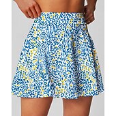 preiswerte Damenröcke &amp; Skorts-Damen Blumenmuster Lässiger Rock Tennisröcke mit Shorts Über dem Knöchel Feuchtigkeitsableitend Atmungsaktiv Tennis Golfspiel Pickleball Blau Orange Grün Tennisbekleidung