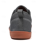cheap Men&#039;s Sneakers-Men&#039;s White Knit Sneakers with Bright Orange Sole – Breathable Casual Shoes for Running, Outdoor Activities and Urban Style
