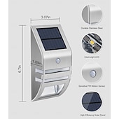 economico Applique per esterni-1 pz. Luci da parete per esterni, impermeabili, solari, in acciaio inox, con sensore umano, illuminazione intelligente per scale, balconi e recinzioni.