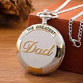 voordelige Zakhorloge-Vintage heren klassiek zilveren mode zakhorloge ronde legering kast quartz uurwerk casual stijl ideaal cadeau voor vaderdag horloge