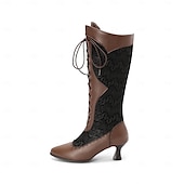 baratos Calçado-Rococó Barroco Vitoriano Sapatos Botas Longas Salto Alto Mulheres Real Dia Das Bruxas Carnaval Baile de Máscaras Espetáculo Festas &amp; Noite Carnaval de Veneza Adulto Sapatos