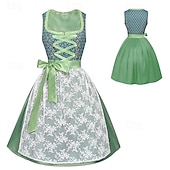 abordables Dirndl-Cerveza Oktoberfest Oktoberfest Vestidos Mucama bávaro prados Mujer Carnaval Fiesta Festival de Cerveza Paño de estilo tradicional Vestido Delantal Sin blusa