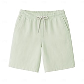 baratos Calções Elite Masculinos-Homens Calção Shorts de praia Com Cordão Cintura elástica com cordão Tecido Respirável Pavio Humido Curto Formal Casamento Ao ar livre Elegante Férias Branco Amarelo Micro-Elástica