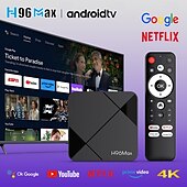 Недорогие Приставки TV Box-ТВ-приставка h96max на базе Android с разрешением 4K Ultra HD, Wi-Fi 6, Bluetooth 5.4, USB 3.0 – интеллектуальный медиаплеер для потоковой передачи, игр, трансляции экрана и домашнего кинотеатра