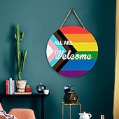 Χαμηλού Κόστους Διακοσμήσεις Pride-ξύλινη πινακίδα τοίχου με θέμα την υπερηφάνεια, πλακέτα καλωσορίσματος στην πόρτα &quot;Η αγάπη είναι αγάπη&quot;, είδη πάρτι lgbtq, κρεμαστά διακοσμητικά σπιτιού για τοίχο ή είσοδο