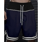 baratos Calções Estilo Casual-Homens calções atléticos Calção Shorts de basquete Bolsos Com Cordão Cintura elástica Riscas Conforto Respirável Curto Ao ar livre Esportes Clássico Casual Preto Vermelho