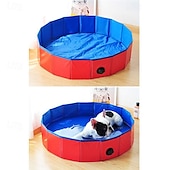 abordables Piscines, Bains à remous &amp; Fournitures-Piscine pour chien en PVC durable, comprend une serviette de bain extra large pour animaux de compagnie - parfaite pour les plaisirs d&#039;été en plein air pour chiens et chats, accessoire d&#039;été pour