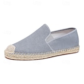 billiga Slip-ons och loafers till herrar-herrblå espadriller med slip-on-sula i jute – lätta och andningsbara skor för varmt väder