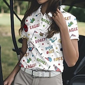 Χαμηλού Κόστους Γυναικείο πουκάμισο-Γυναικεία Γραφική Πουκάμισο τένις Κοντομάνικο Στάμπα UPF50+ Γρήγορο Στέγνωμα Τέννις Γκολφ Μπάντμιντον Περιλαίμιο Polo Μπλουζάκι Μπολύζες Λευκό Ροζ Ουρανί Ρούχα τένις