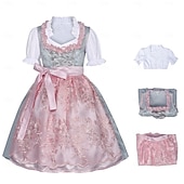 abordables Niños-Vestidos Blusa / Falda Delantal Floral Mucama bávaro Munich Viena prados Chica Fiesta Festival de Cerveza Paño de estilo tradicional
