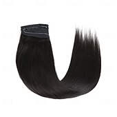 abordables Extensions Adhésives-Extensions de cheveux humains invisibles, 20 pouces - 50 g, 22 pouces - 80 g, 1b #, fil de poisson transparent noir, extensions de cheveux humains à clips pour femmes