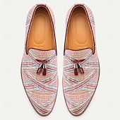billiga Uttalande Skor-Herr Tofflor och Slip-Ons Promenad Affär Ledigt PU Läder Vävd nylon Andningsfunktion Bekväm Halksäker Loafers Vin Sommar Vår