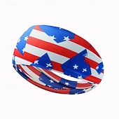 preiswerte Haarstyling-Zubehör-Stirnbänder mit amerikanischer Flagge für Männer, patriotisches gedrehtes Haarband in Rot, Weiß und Blau, dehnbares, sportliches Haar-Accessoire für den Unabhängigkeitstag der USA, den Gedenktag