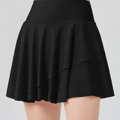 abordables Faldas y Skorts para Mujeres-Mujer Color sólido Falda casual Faldas de tenis con pantalones cortos Multi capa UPF50+ Dispersor de humedad Tenis Golf pepinillo Negro Blanco Amarillo Ropa de tenis