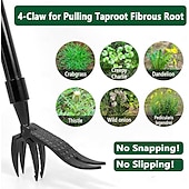 cheap Tool Accessories-High Hardness Weed Pulling Tool - Manual Stand Up Weed Puller Tool Head Replacement - 4-Claw Steel Head Design, Black