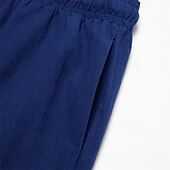 baratos Feriado-Homens Calças Cargo Calças de linho Calças Calça verão Calças largas Com Cordão Cintura elástica Bolso multi Tecido Conforto Respirável Comprimento total Ao ar livre Feriado Para Noite Férias Moda