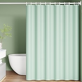 abordables Cortinas de ducha-Cortina de Ducha PEVA Cortina de Baño de Color Sólido Impermeable Resistente al Moho Incluye Ganchos 180x180cm 70&quot;x70&quot; Verde Blanco Negro