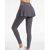 voordelige Vrouwenrokken en shorts-Dames Effen Tennisrok met legging Geplooid Zijzakken Sneldrogend Tennis Golf Augurkbal Kleding Onderlichaam Zwart Blauw Grijs Tenniskleding